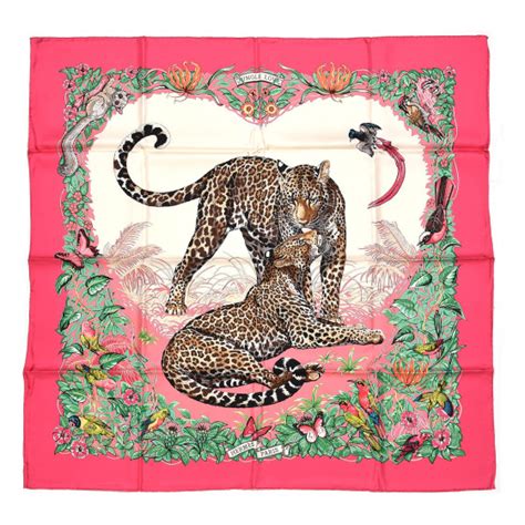 hermes jungle love scarf|HERMES Silk Jungle Love Rainbow Scarf 90 Vert Rose Multicolor .